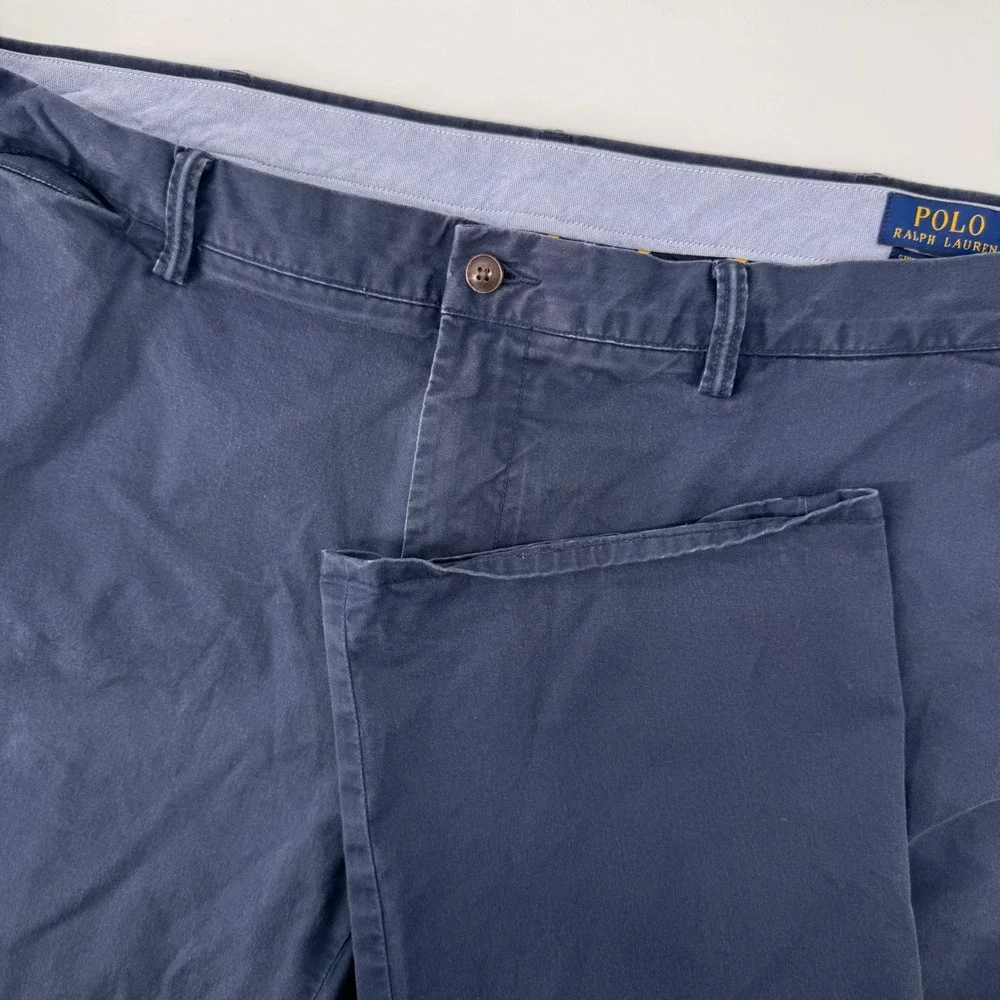 Polo Ralph Lauren Chino Pants Mens 40x36 Navy Blue Stretch Classic Fit Straight